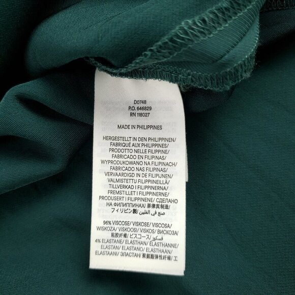 Boden Long Sleeve Maxi Dress Womens 12 R Green Collared Pullover Pocket *No Tie* - Picture 13 of 16